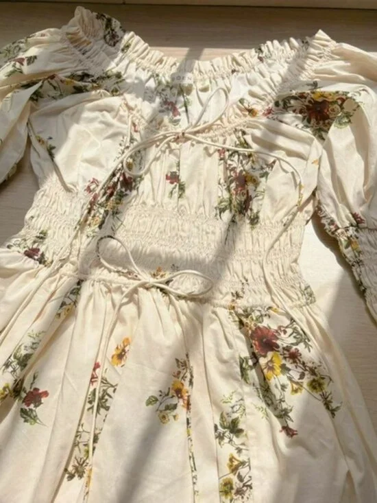 DOEN Kaira shirred floral-print organic cotton-poplin midi dress - Picture 7 of 14